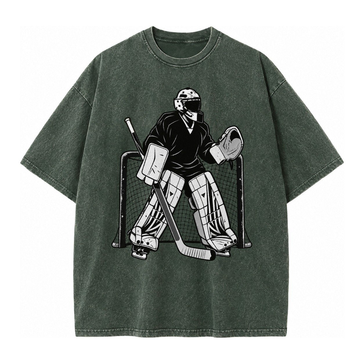 Hockey Goalie Vintage T-shirt – Forest Mist