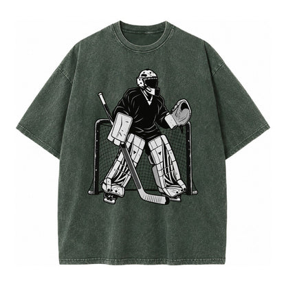 Hockey Goalie Vintage T-shirt – Forest Mist