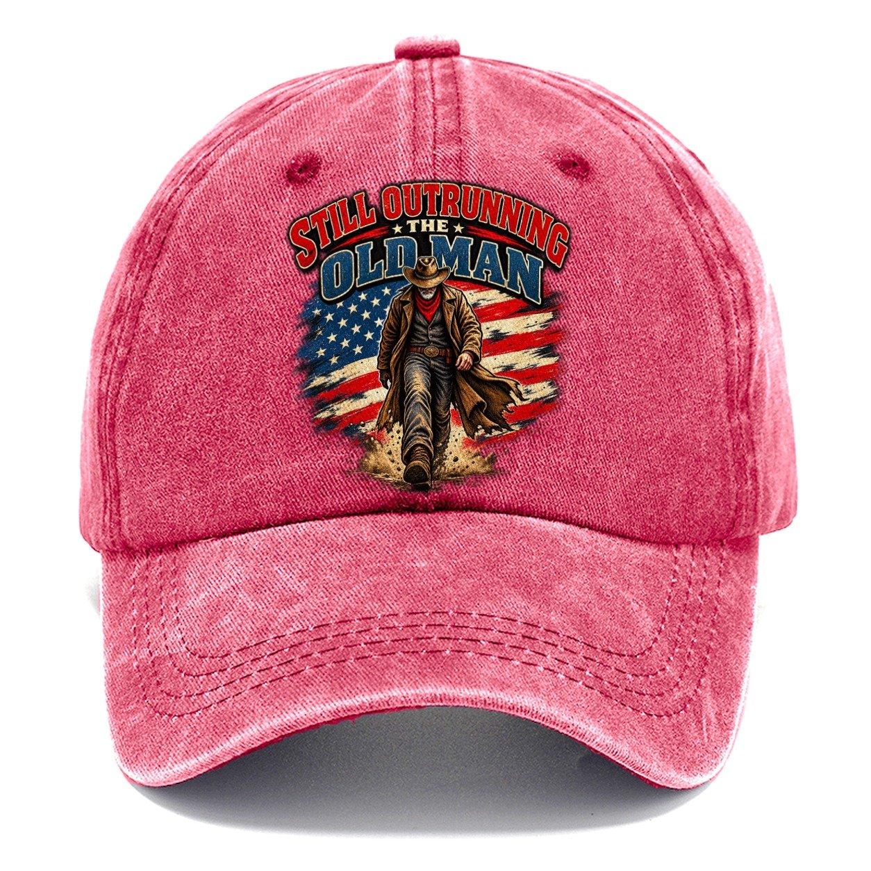Still Outrunning The Old Man Old Man Strong Classic Cap – Pomegranate Blush