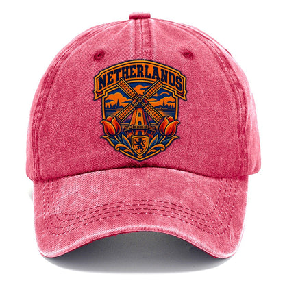 Netherlands Retro Badge Country Logos Classic Cap – Pomegranate Blush