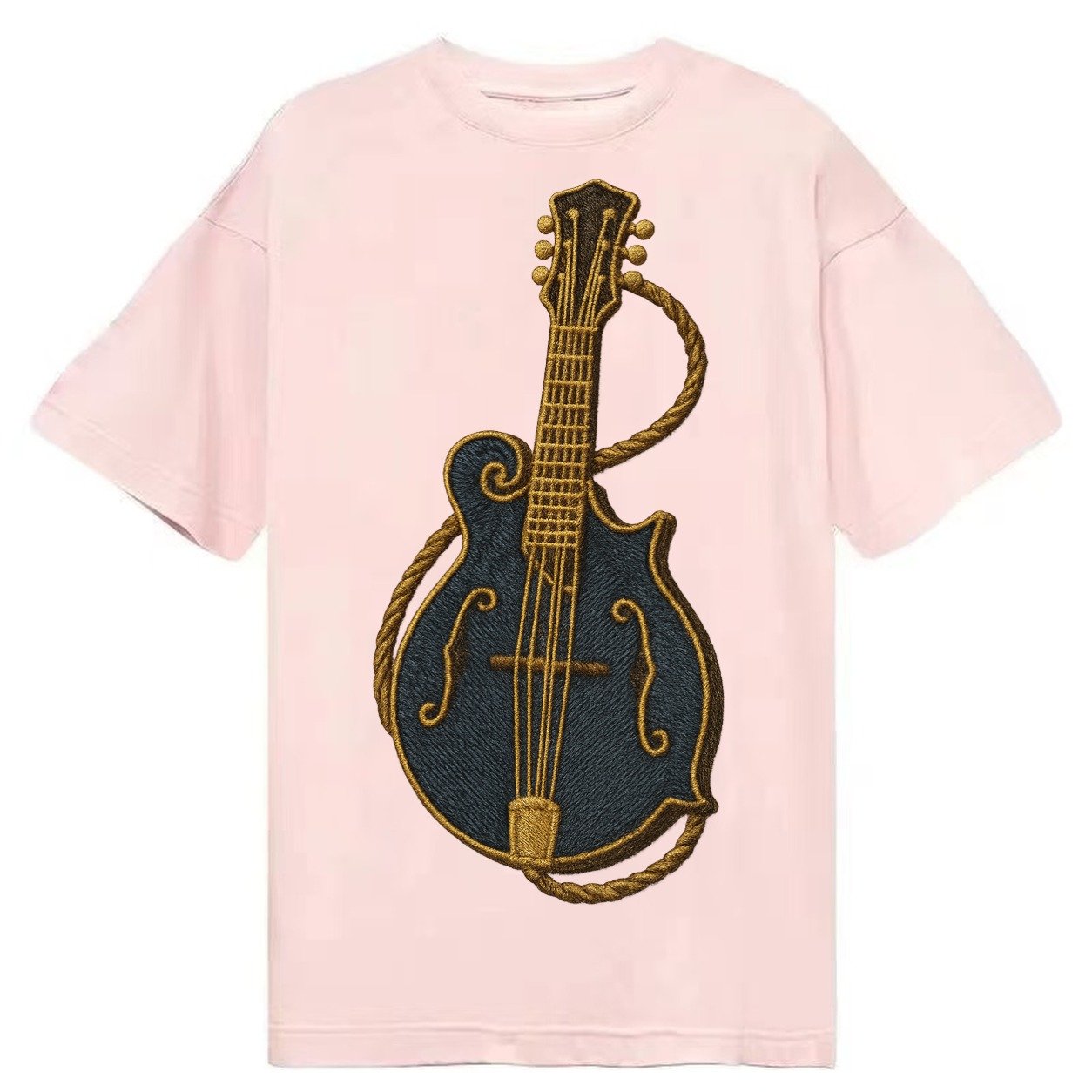 Mandolin Bluegrass Mandolin With F Holes And Double Strings Classic T-shirt – Pink
