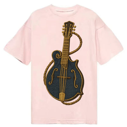 Mandolin Bluegrass Mandolin With F Holes And Double Strings Classic T-shirt – Pink