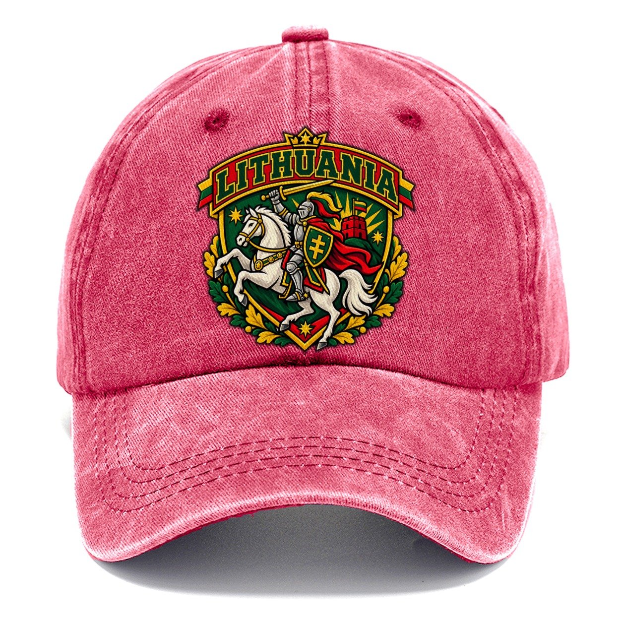 Lithuania Retro Badge Country Logos Classic Cap – Pomegranate Blush