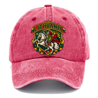 Lithuania Retro Badge Country Logos Classic Cap – Pomegranate Blush