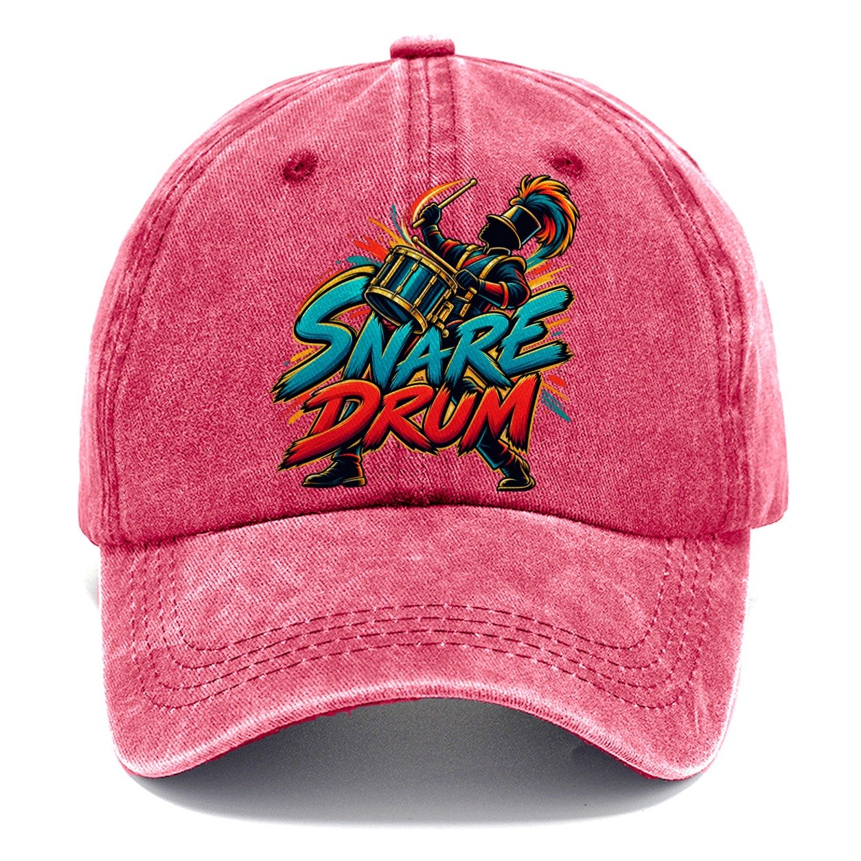 Snare Drum Wordmark Music Instruments Classic Cap – Pomegranate Blush