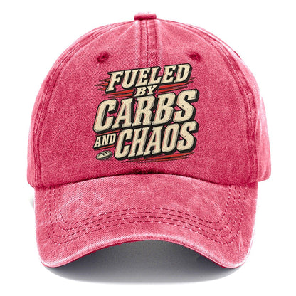 Fueled By Carbs And Chaos American Wit Classic Cap – Pomegranate Blush