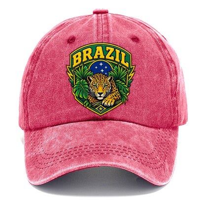 Brazil Retro Badge Country Logos Classic Cap – Pomegranate Blush