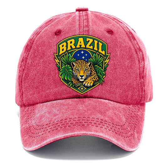 Brazil Retro Badge Country Logos Classic Cap – Pomegranate Blush
