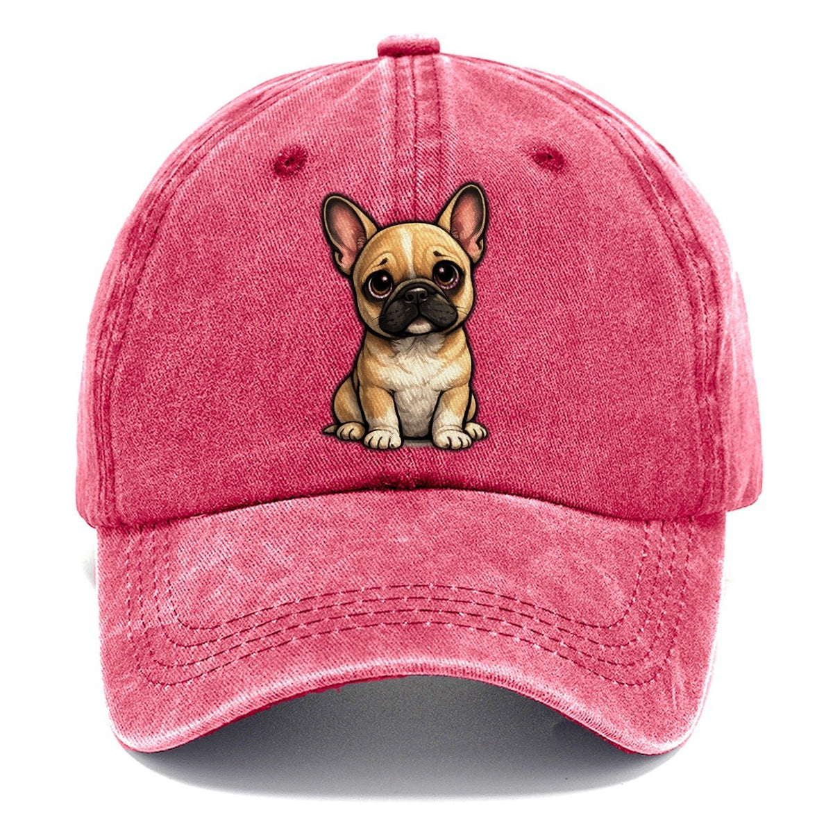 French Bulldog Sitting Sweetheart Classic Cap – Pomegranate Blush