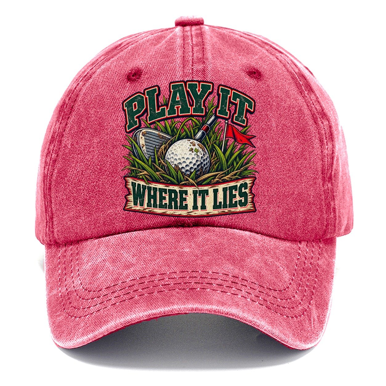 Play It Where It Lies Golf Life Classic Cap – Pomegranate Blush