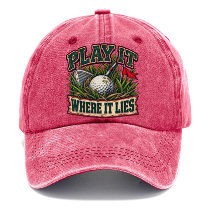 Play It Where It Lies Golf Life Classic Cap – Pomegranate Blush