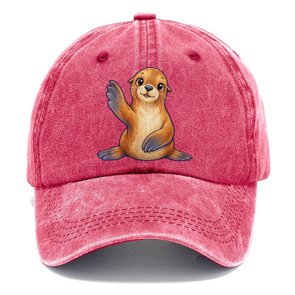 Sea Lion Front Flipper Wave Sea Sprite Classic Cap – Pomegranate Blush