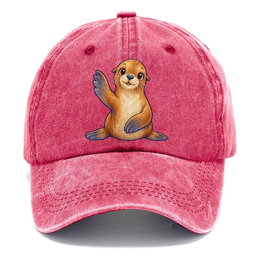 Sea Lion Front Flipper Wave Sea Sprite Classic Cap – Pomegranate Blush