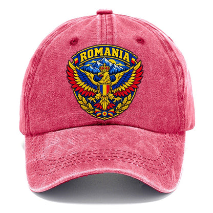 Romania Retro Badge Country Logos Classic Cap – Pomegranate Blush