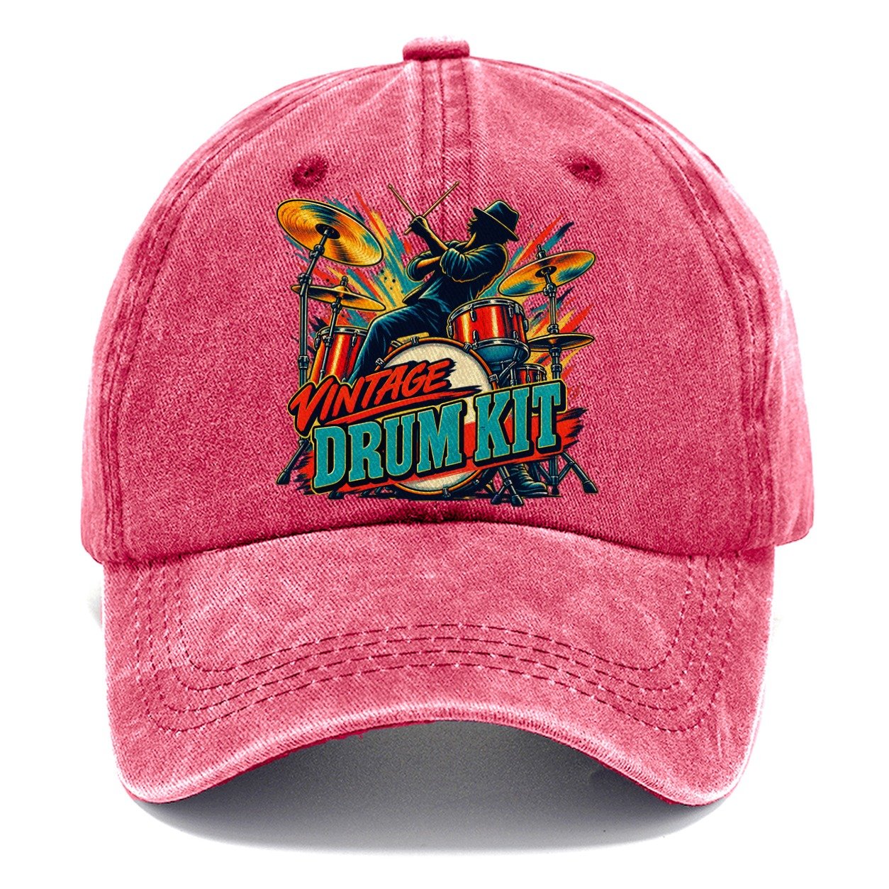 Vintage Drum Kit Music Instruments Classic Cap – Pomegranate Blush