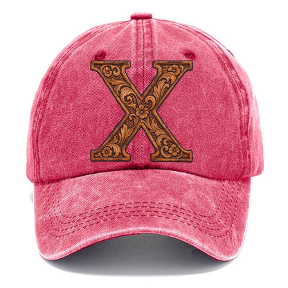 Tooled Leather X Monogram Classic Cap – Pomegranate Blush