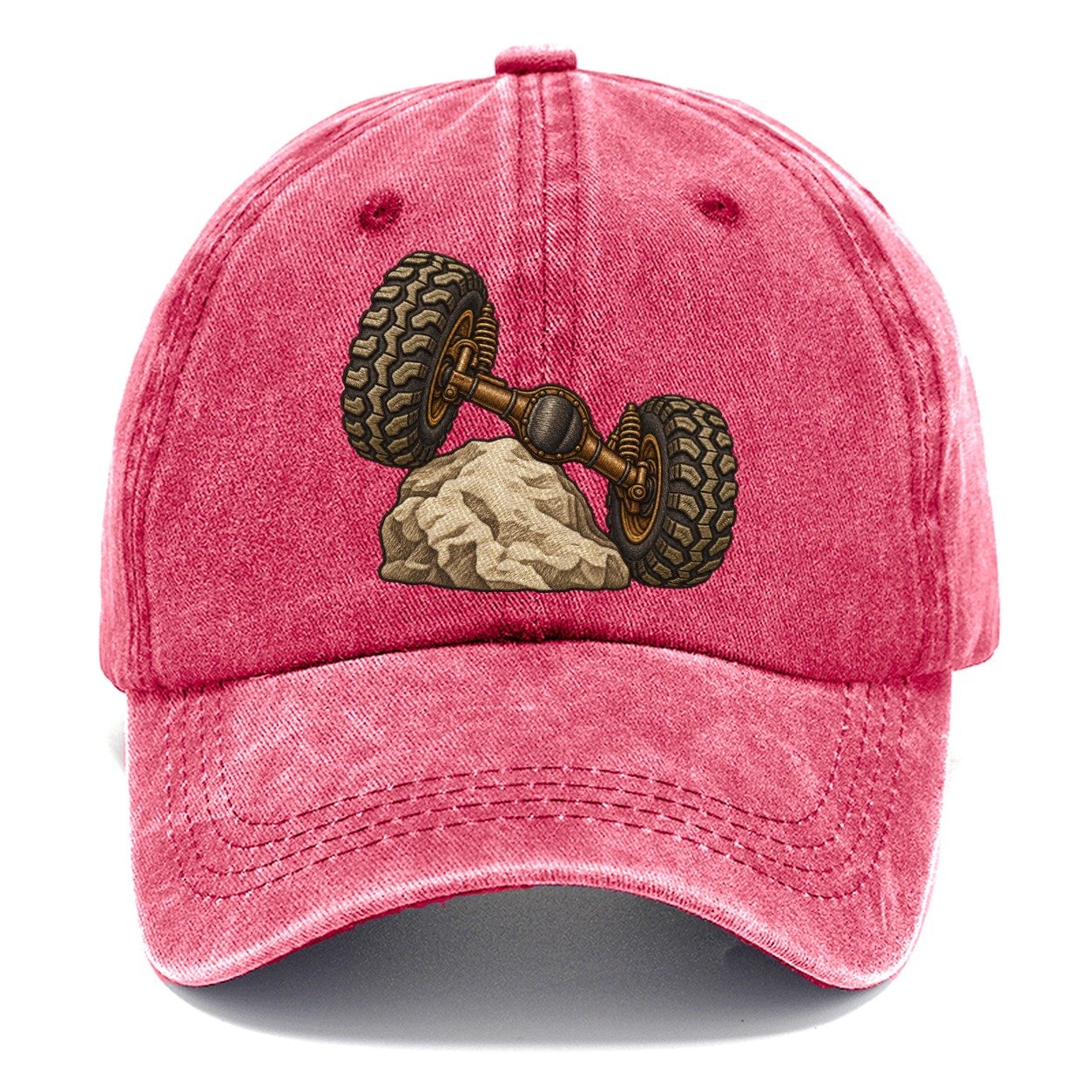 Articulated Axle Over A Rock Off Roading And Overlanding Classic Cap – Pomegranate Blush