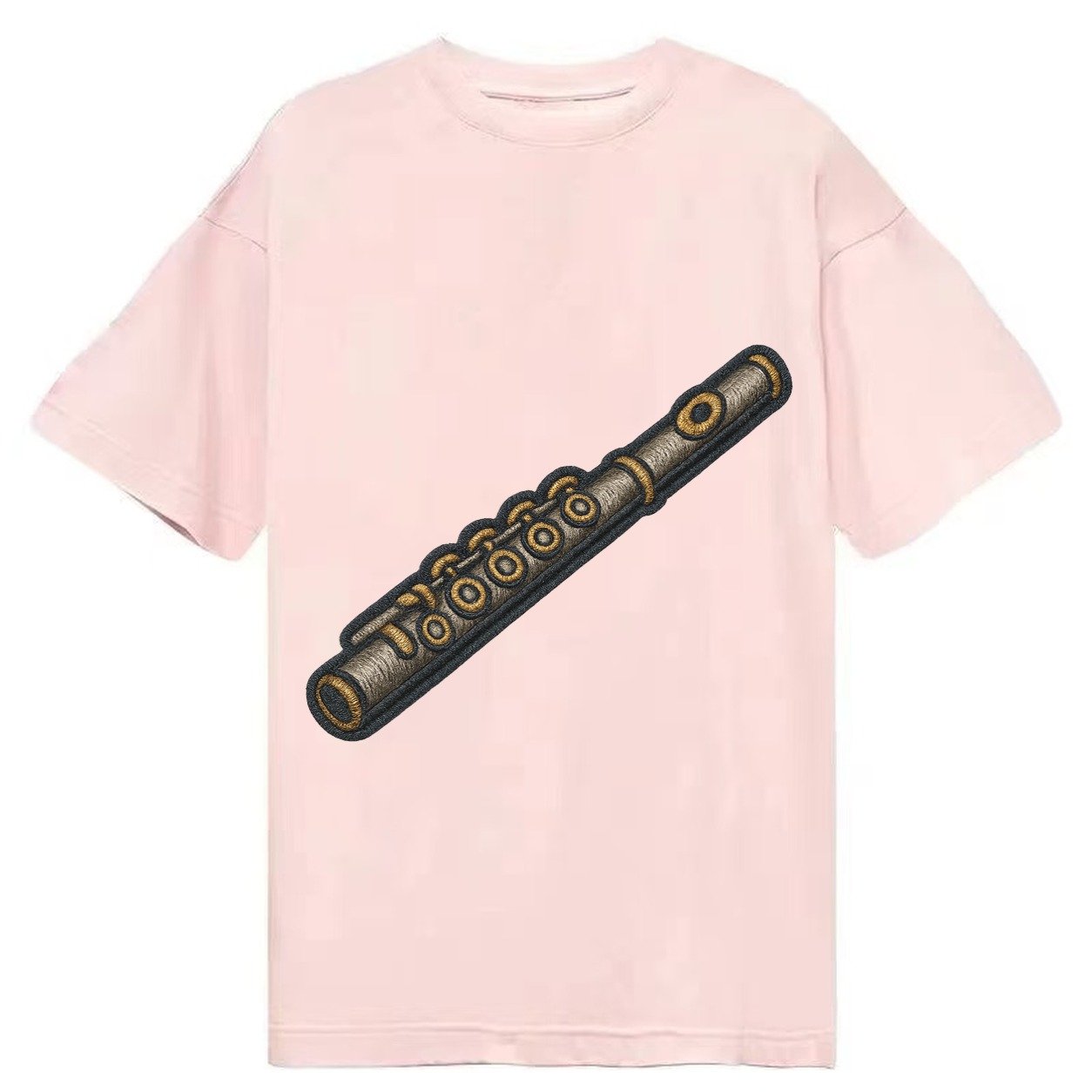 Flute Silver Flute With Keys And Embouchure Hole Classic T-shirt – Pink