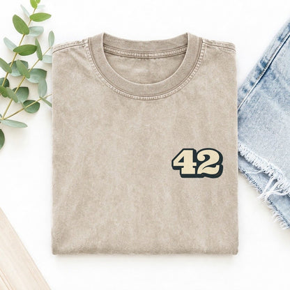 Number 42 Left Chest Vintage T-shirt – Off White