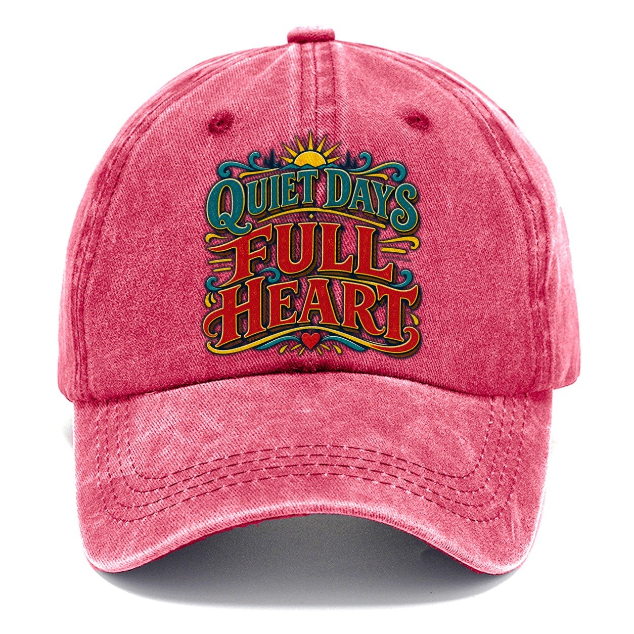 Quiet Days Full Heart Retired Living Classic Cap – Pomegranate Blush