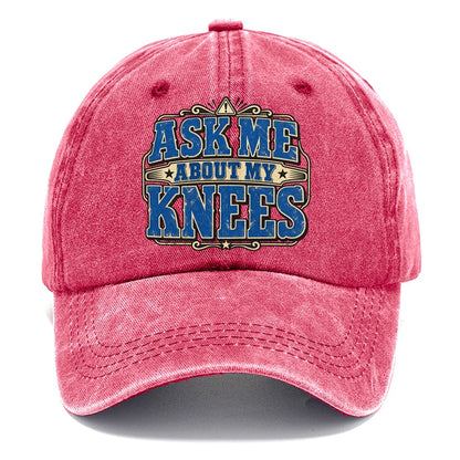 Ask Me About My Knees American Wit Classic Cap – Pomegranate Blush