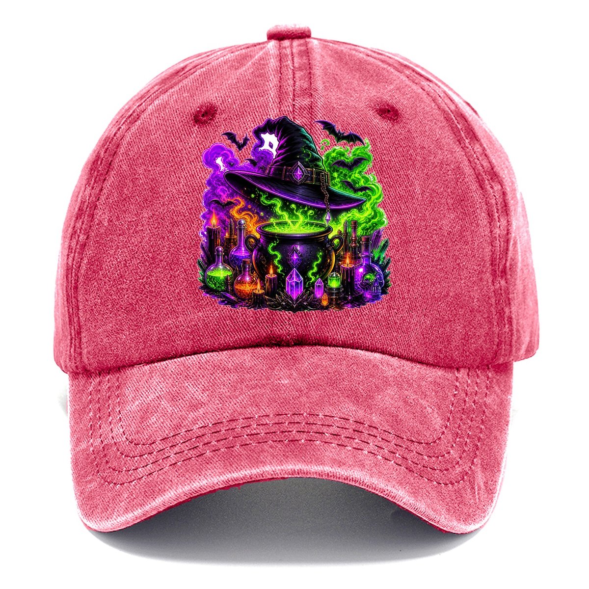 Neon Witch Cauldron Crystal Classic Cap – Pomegranate Blush