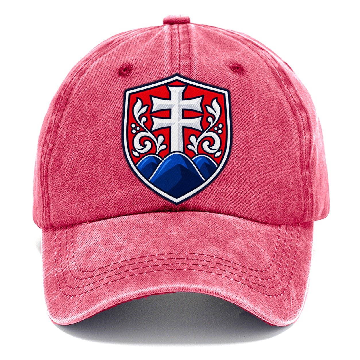 Slovakia Minimal Emblem Country Logos Classic Cap – Pomegranate Blush