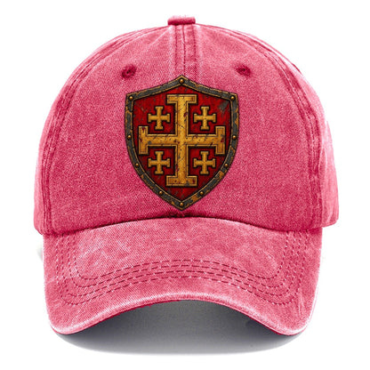 Crusader Battle Shield Heraldry Jerusalem Cross Classic Cap – Pomegranate Blush