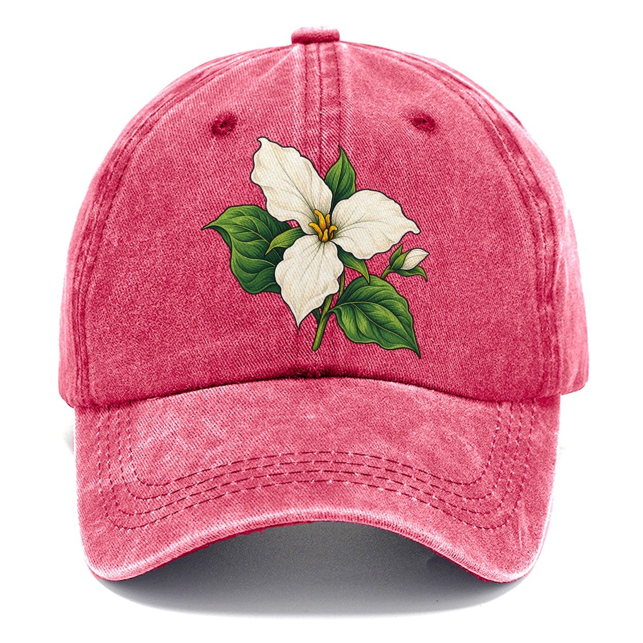 Ontario White Trillium Bloom Canada Cultural Icons Classic Cap – Pomegranate Blush