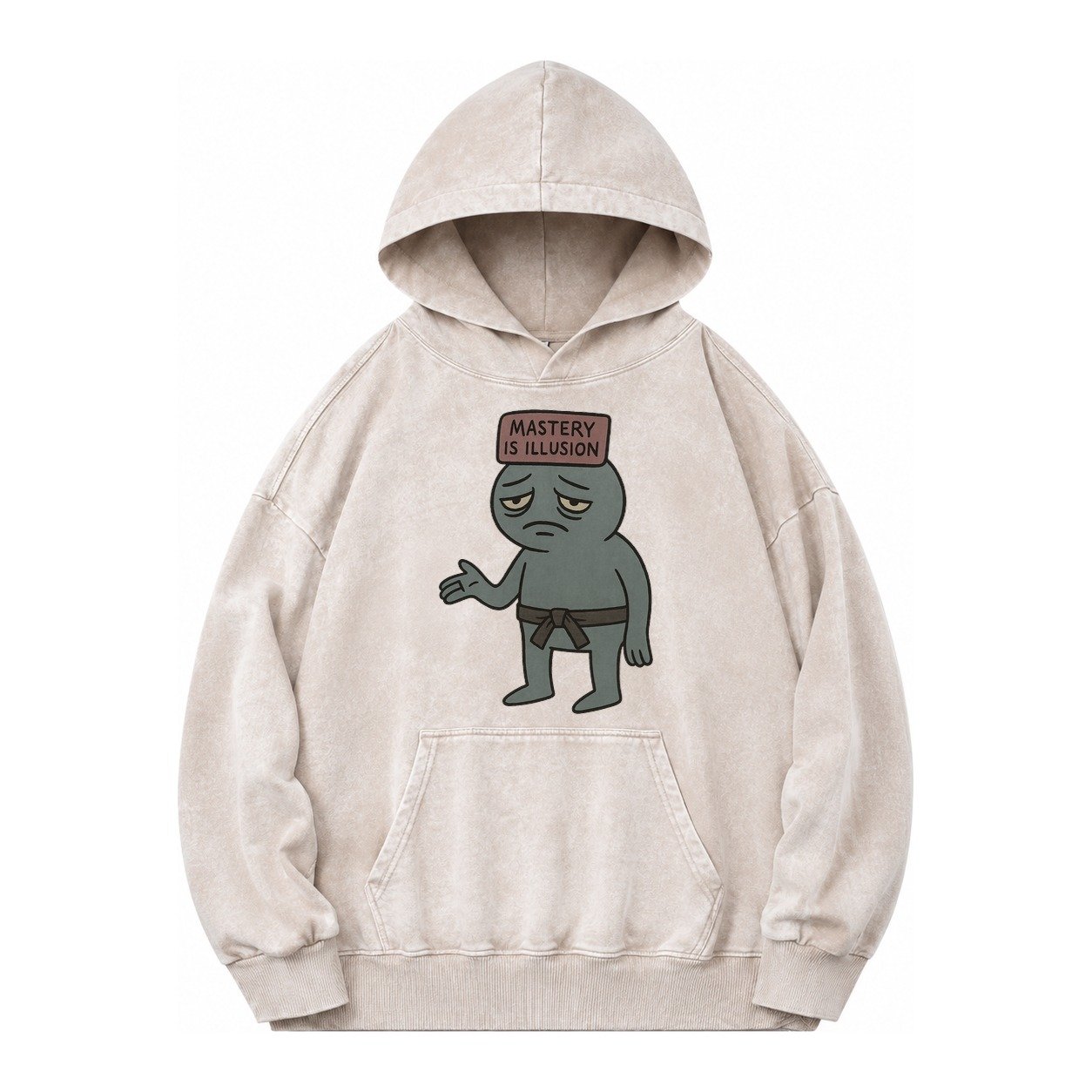 Black Pug Charming Companion Vintage Washed Hoodie – Off White