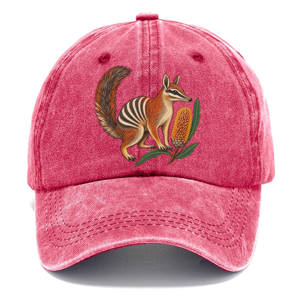 Numbat And Banksia Cones Australia Cultural Icons Classic Cap – Pomegranate Blush