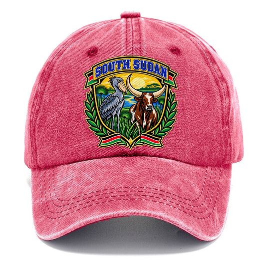 South Sudan Retro Badge Country Logos Classic Cap – Pomegranate Blush