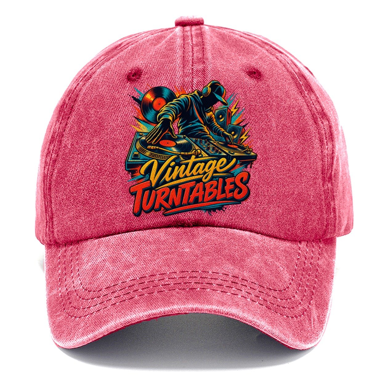 Vintage Turntables Music Instruments Classic Cap – Pomegranate Blush