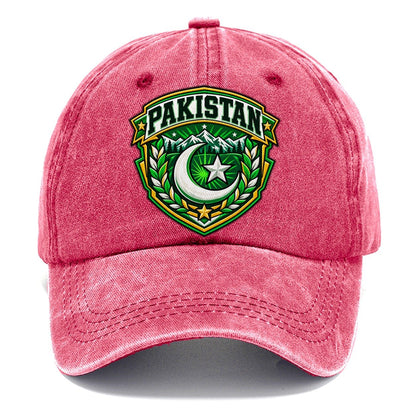 Pakistan Retro Badge Country Logos Classic Cap – Pomegranate Blush