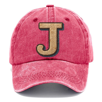Varsity Chenille J Monogram Classic Cap – Pomegranate Blush