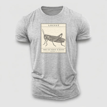 Locust Specimen Plate Creature Canticle Cotton T-Shirt – Sport Grey