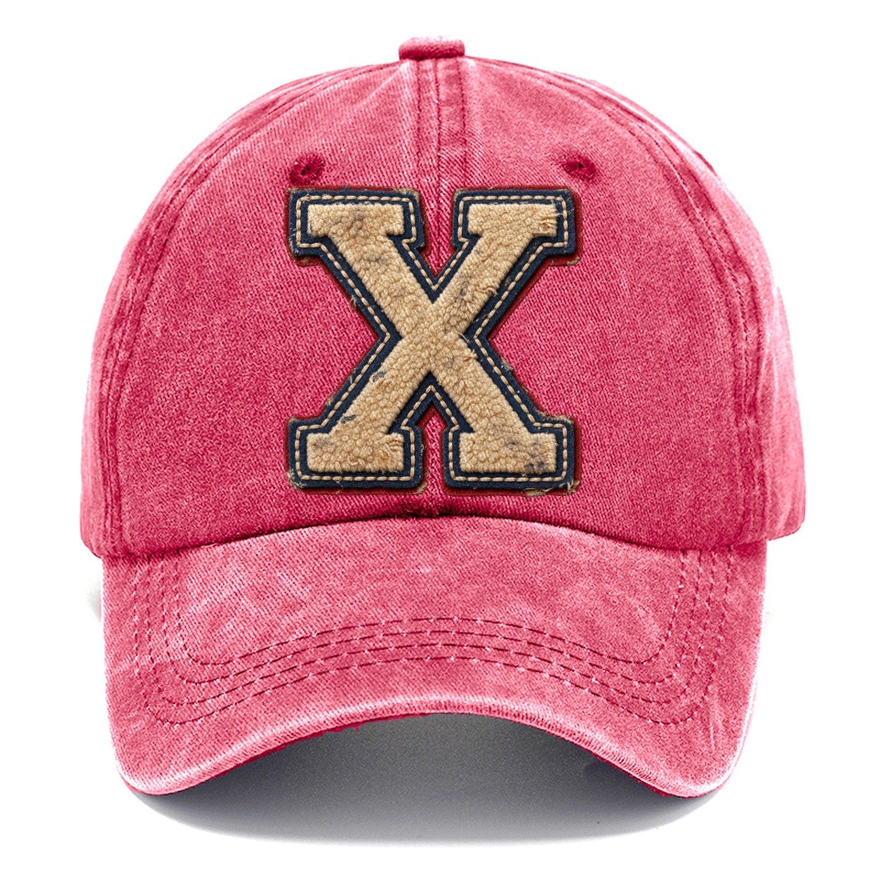 Varsity Chenille X Monogram Classic Cap – Pomegranate Blush