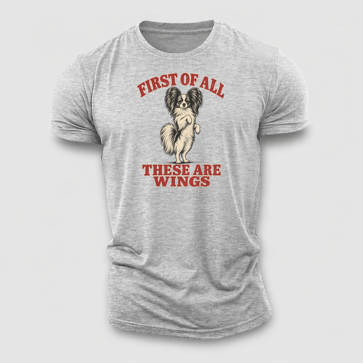 Papillon Dog Declarations Cotton T-Shirt – Sport Grey