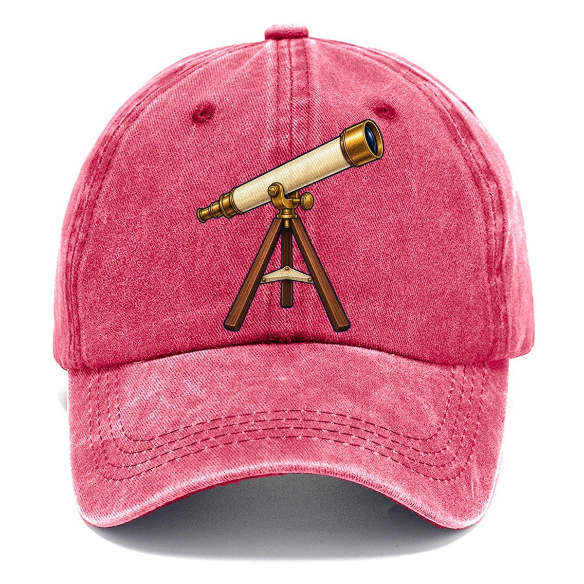 Brass Refractor On Its Tripod Astronomy And Stargazing Classic Cap – Pomegranate Blush