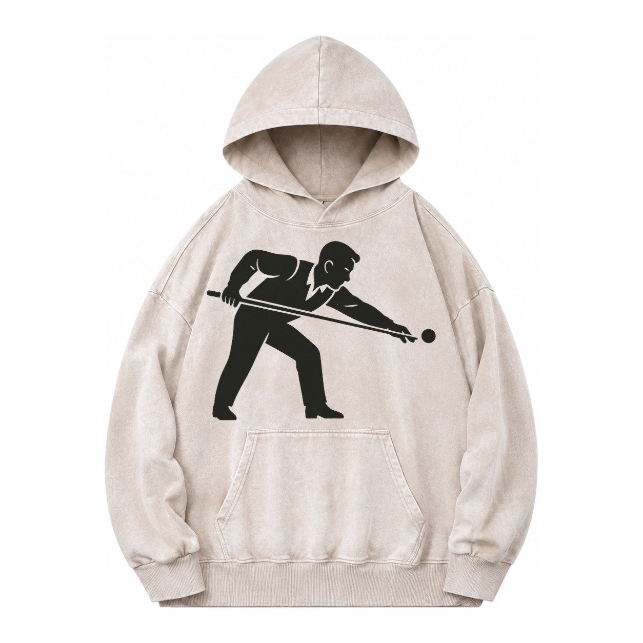 Pool Player Lining Up Shot Vintage Washed Hoodie – Off White
