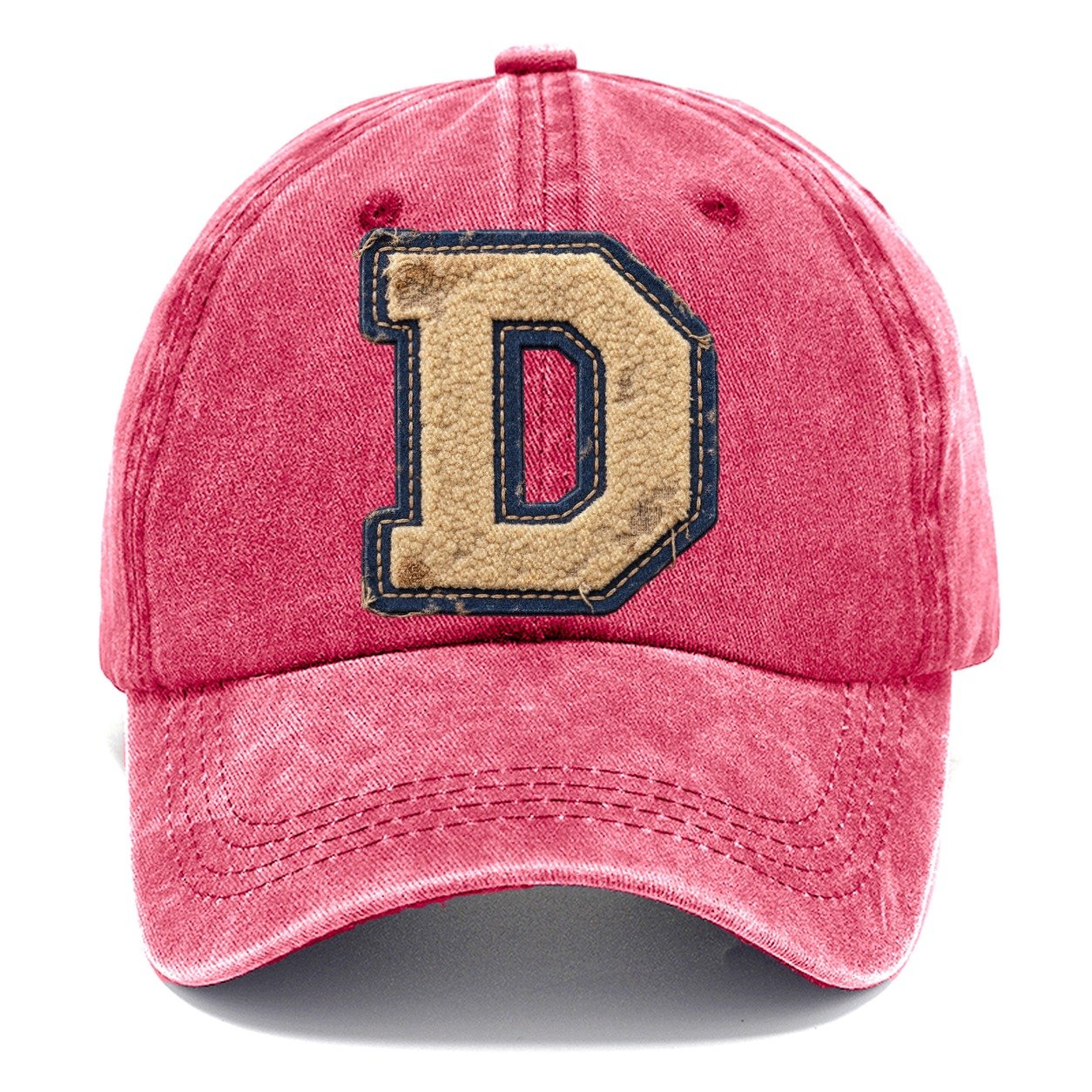 Varsity Chenille D Monogram Classic Cap – Pomegranate Blush