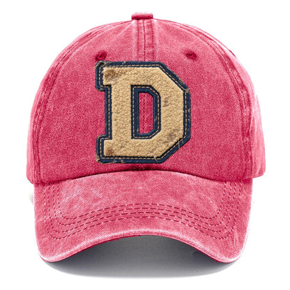 Varsity Chenille D Monogram Classic Cap – Pomegranate Blush