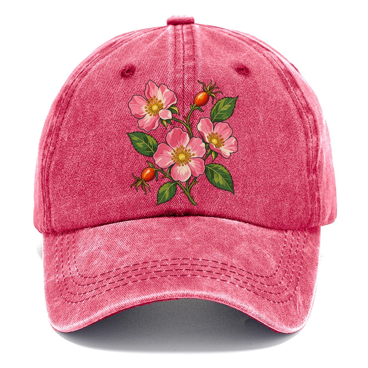 Alberta Wild Rose Canada Cultural Icons Classic Cap – Pomegranate Blush