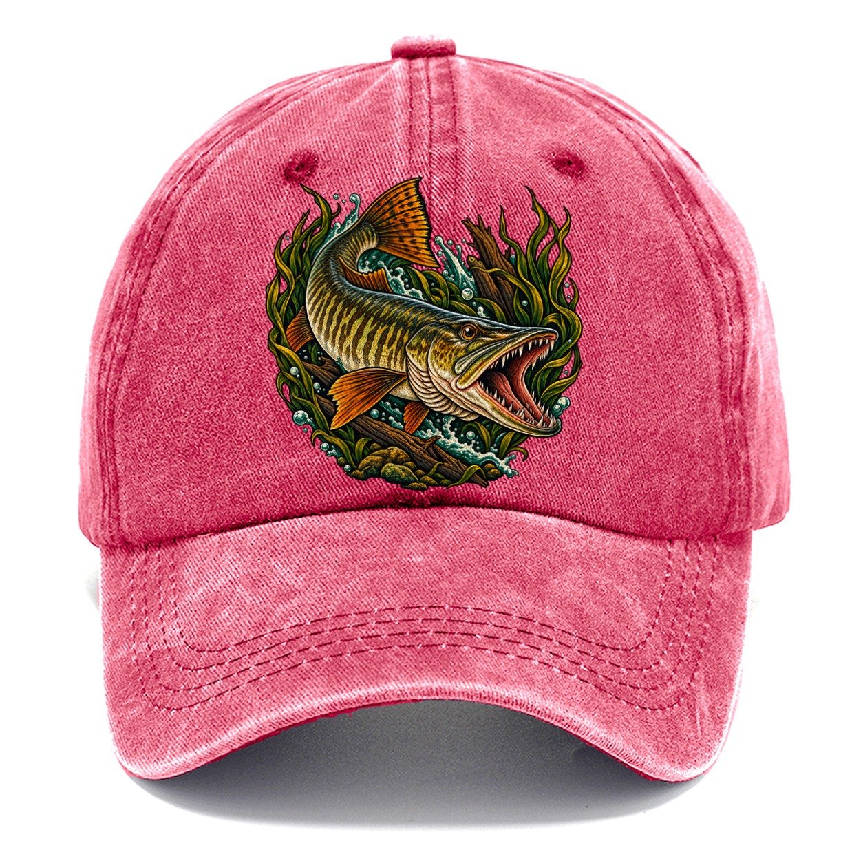 Muskie Ambush Fishing Club Classic Cap – Pomegranate Blush