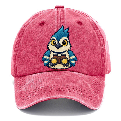 Jay With Binoculars Birdwatching Classic Cap – Pomegranate Blush