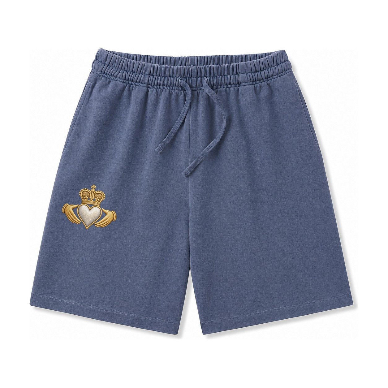 Claddagh Symbol Washed Shorts – Navy Blue