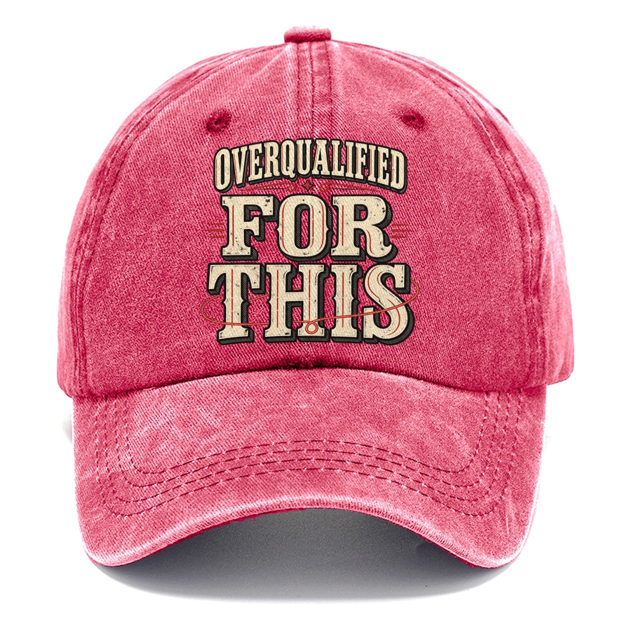 Overqualified For This American Wit Classic Cap – Pomegranate Blush