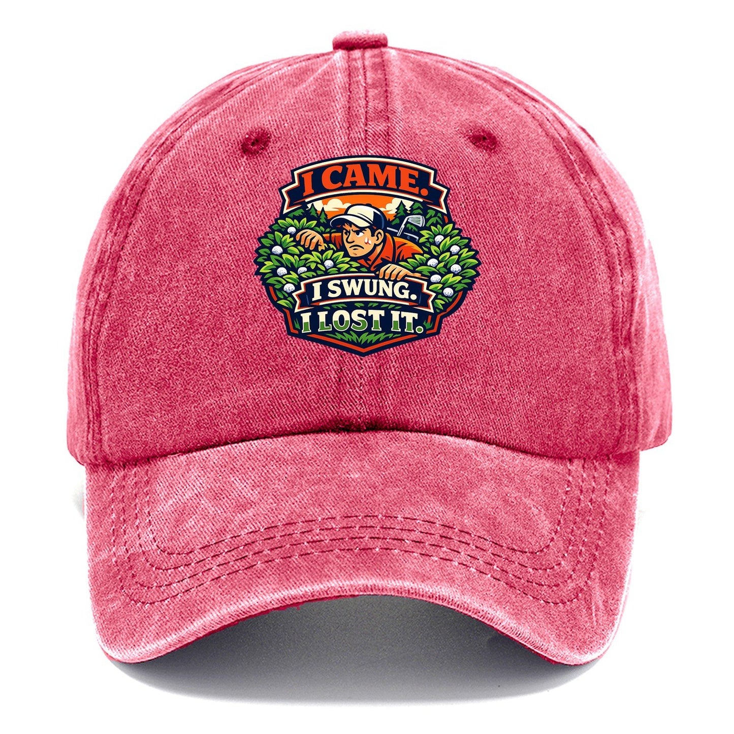 I Came I Swung I Lost It Golf Classic Cap – Pomegranate Blush