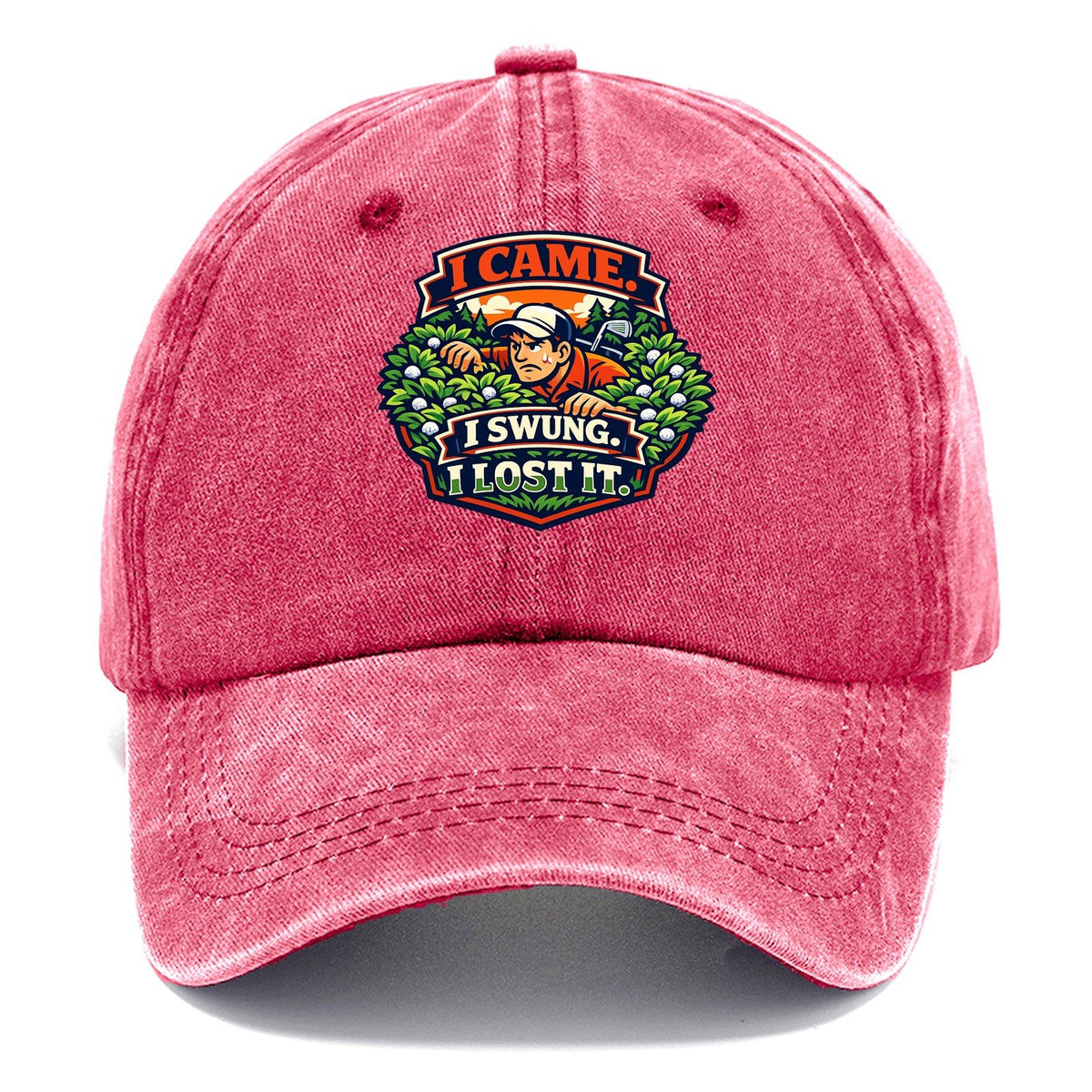 I Came I Swung I Lost It Golf Classic Cap – Pomegranate Blush