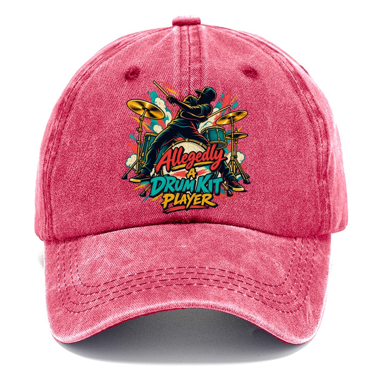 Allegedly A Drum Kit Player Music Instruments Classic Cap – Pomegranate Blush